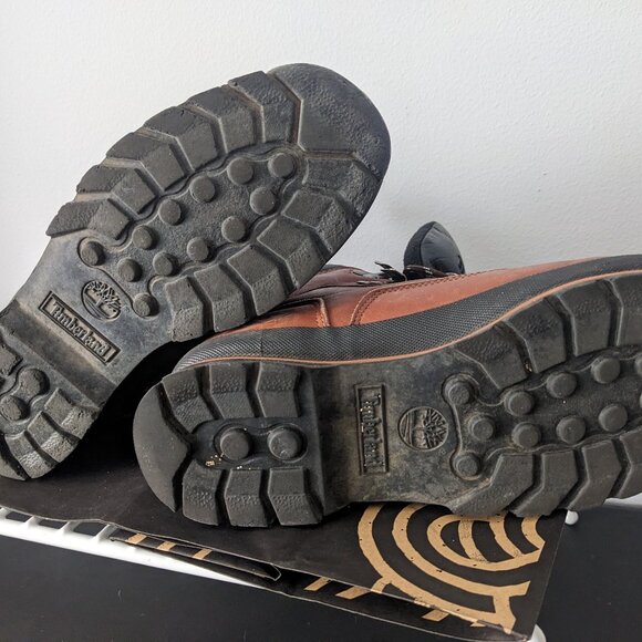 (worn once) Timberland - brown leather waterproof hiking ankle boots - Women's 7 - Picture 3 of 5